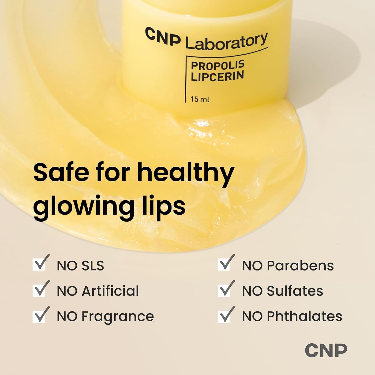 CNP Propolis Lipcerin 01 Original Lip Butter - 12-Hour Hydration, Manuka Honey & Propolis Extract, Hypoallergenic, Korean Skincare, Gifts for Women
