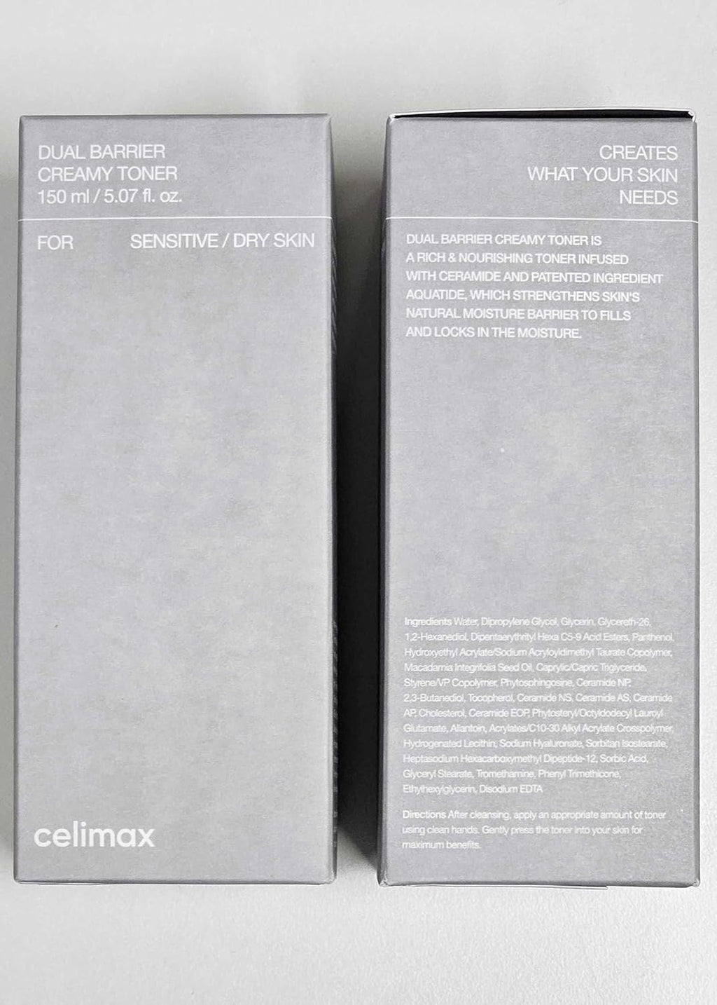 Celimax Dual Barrier Creamy Toner with Ceramides & Peptide Oil & Alcohol Free Facial Astringent Hydrating Calming Soothing Non Irritating 150ml