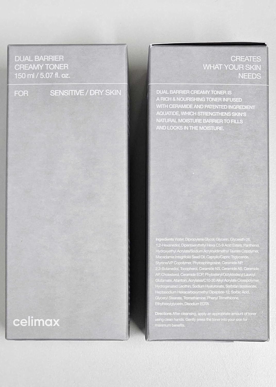 Celimax Dual Barrier Creamy Toner with Ceramides & Peptide Oil & Alcohol Free Facial Astringent Hydrating Calming Soothing Non Irritating 150ml