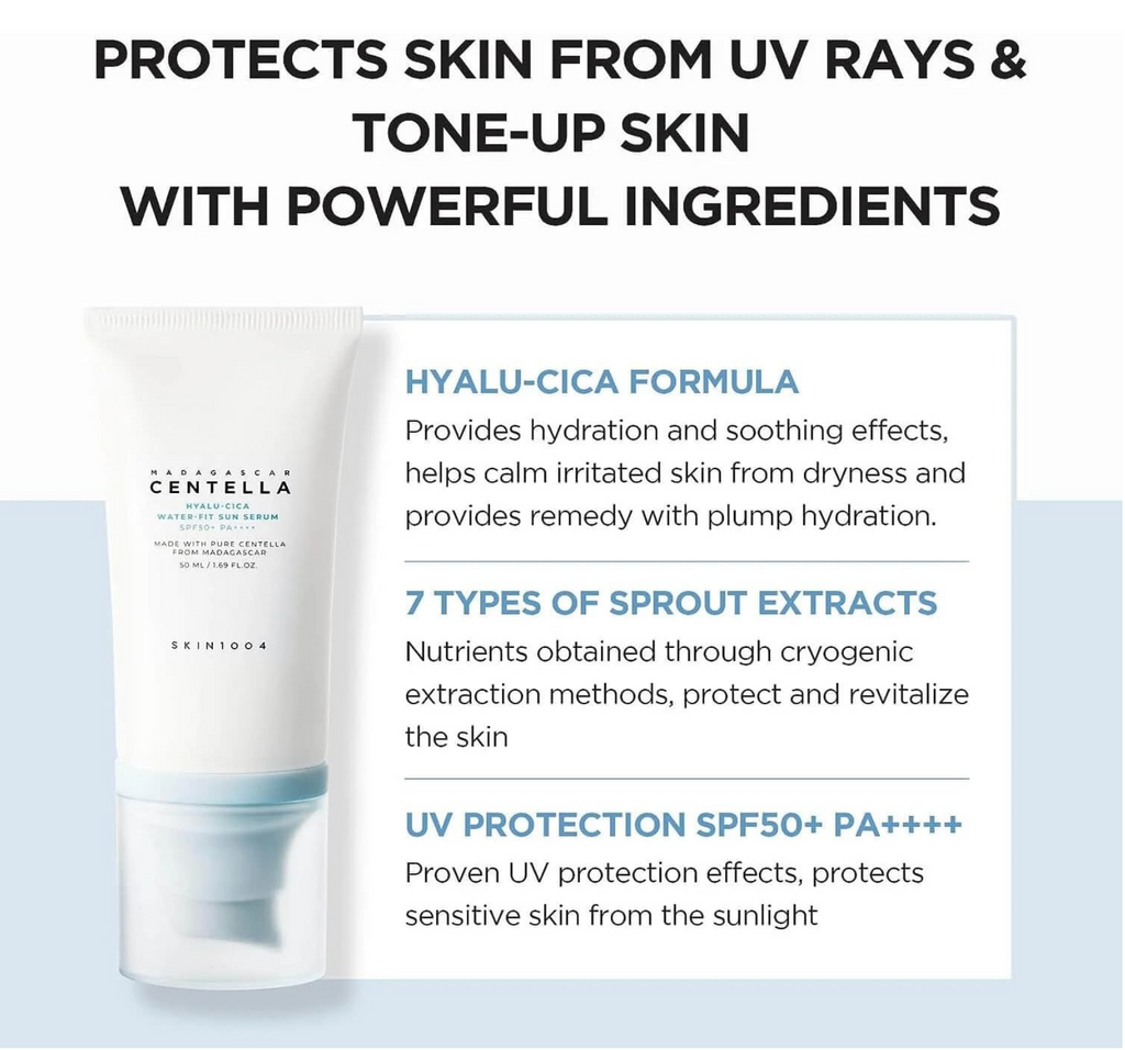 SKIN1004 Madagascar Centella Hyalu-Cica Water-Fit Sun Serum SPF50+ PA++++ 50ml